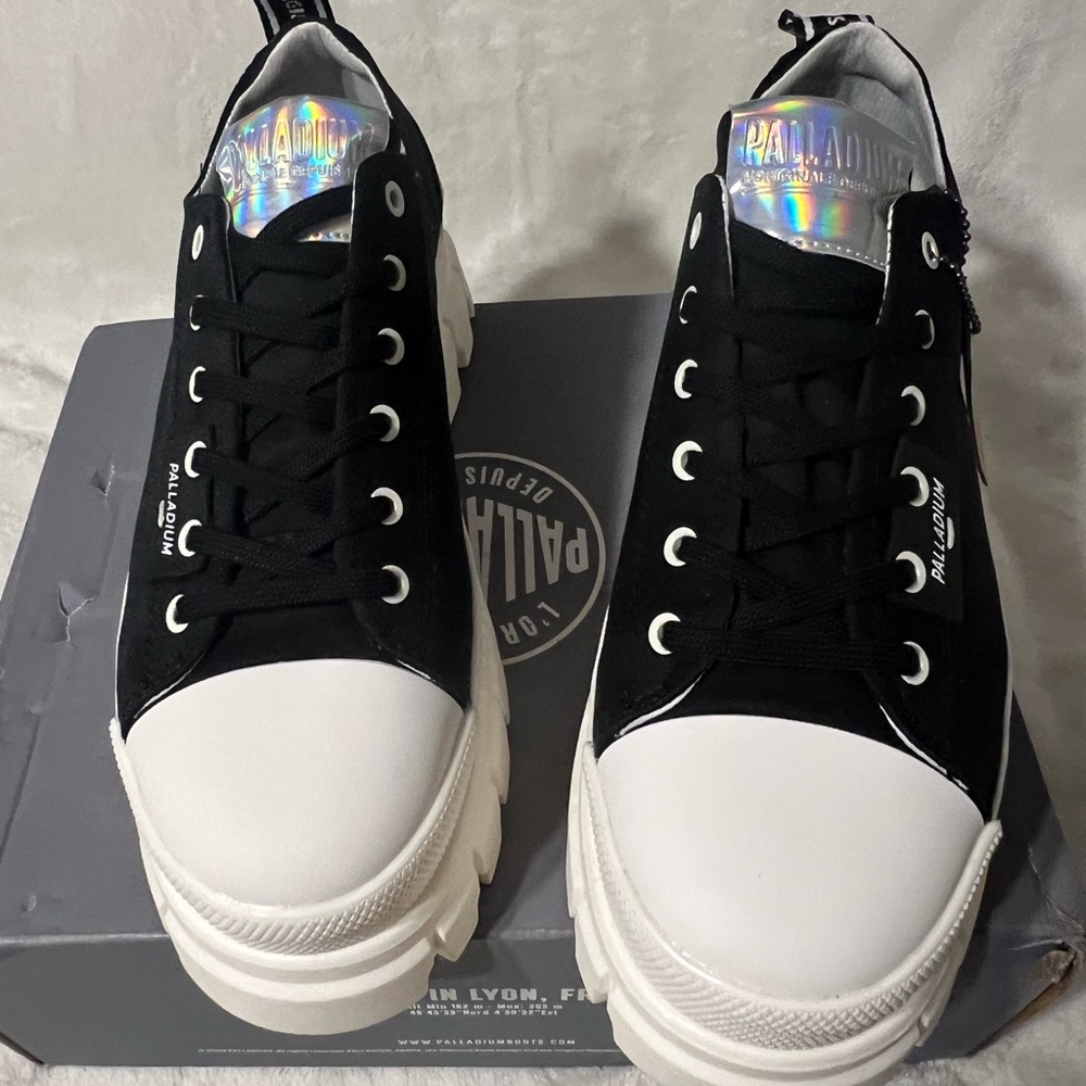 Palladium Black and White Chunky Sneakers - Picture 3 of 4